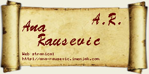 Ana Raušević vizit kartica